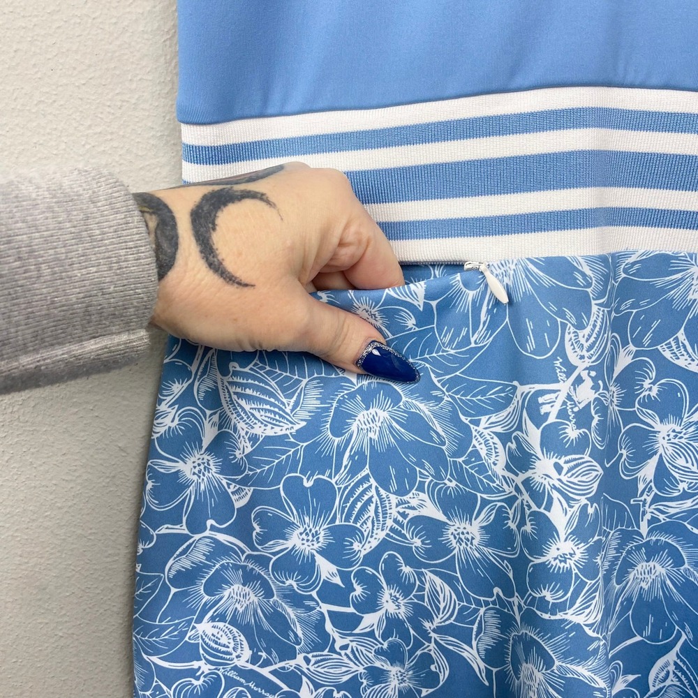 William Murray Golf Dress Shorts Set Womens Size S Blue Floral Sleeveless V-Neck - Picture 7 of 16
